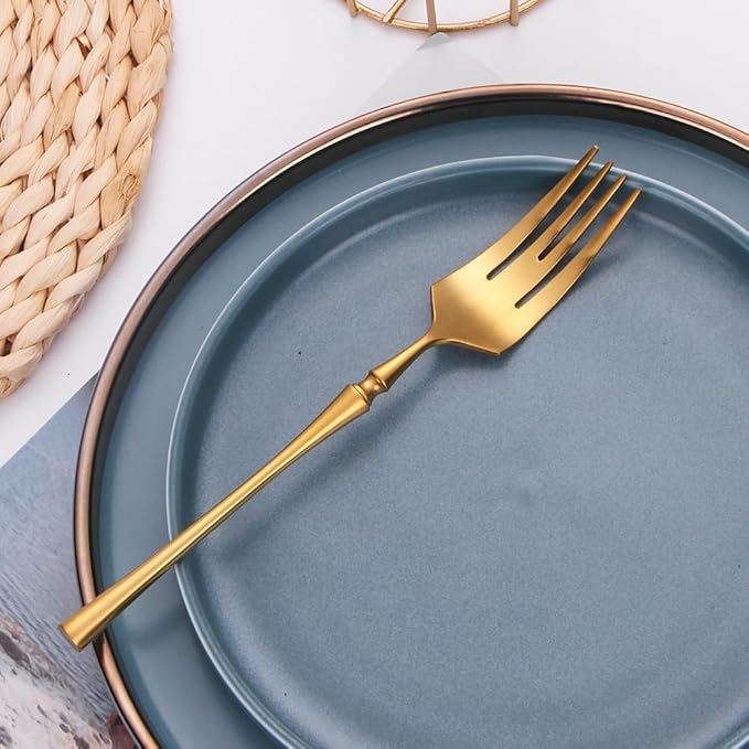 Stainless Steel Flatware serving set,Home Kitchen Eating Tableware Set,Dishwasher Safe,For Home Kitchen Restaurant Hote 4Pcs Household Small Waist Knife, Fork And Spoon Hotel Knife And Fork Supplies 3