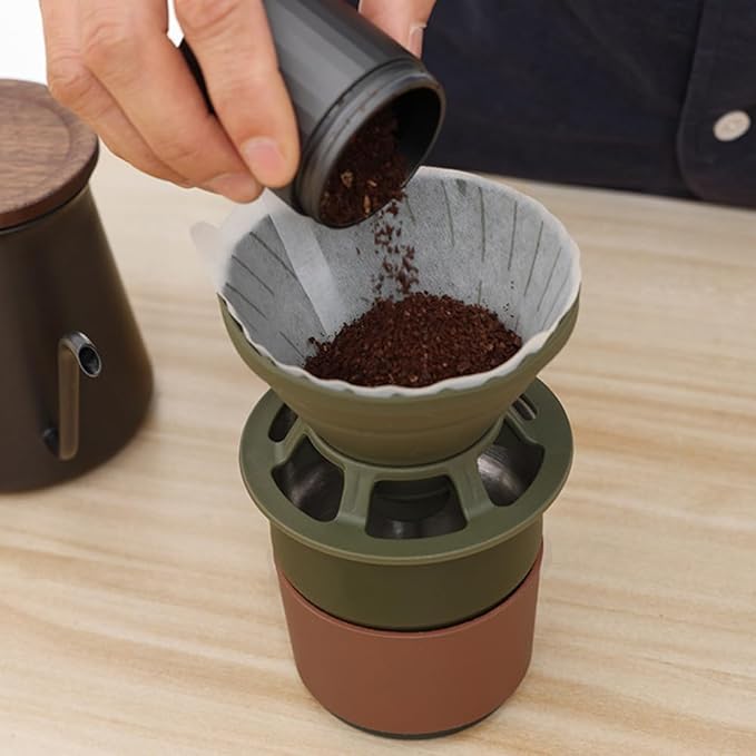 Collapsible Pour Over Coffee Dripper, Silicone Camping Coffee Filter for Travel Camping Office Home