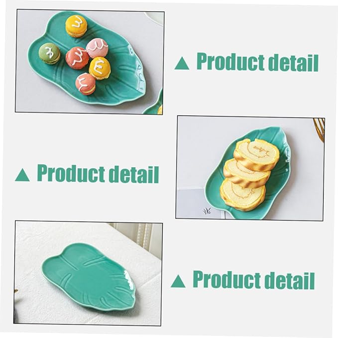 Mobestech Leaf Pattern Ceramic Plate for Desserts Snacks Appetizers Versatile Dinnerware Dishwasher Safe