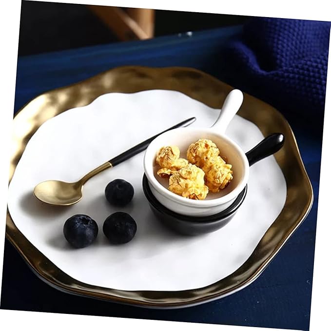 4Pcs Japanese Style Ceramic Dipping Sauce Plates with Ergonomic Handle for Appetizers Desserts and Seasoning Sauces Color for Home Restaurant Use