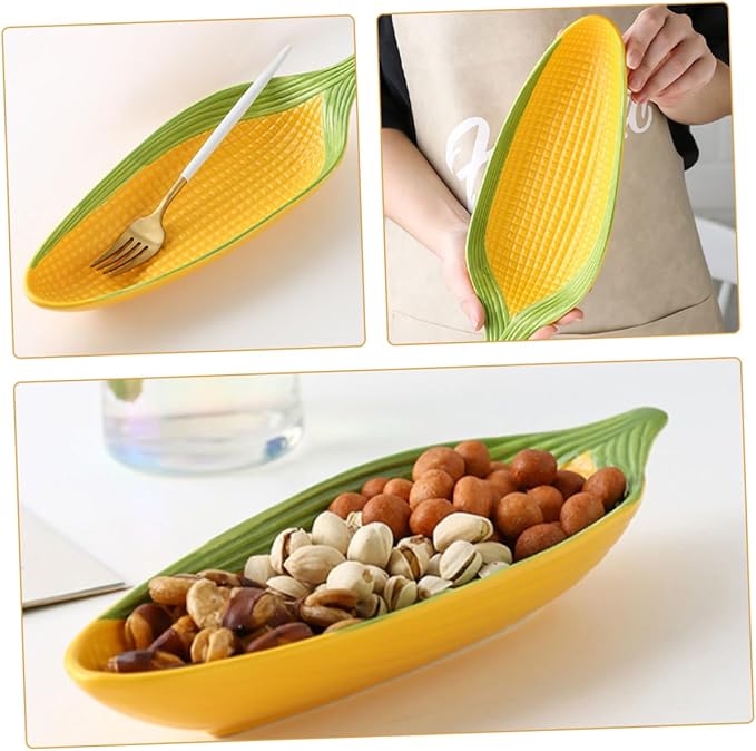 GLEAVI Ceramic Holders Hand-painted Appetizer Plates Non- Bottom Serving Trays for Snacks Desserts Microwave Dishwasher Safe Japanese Style Design