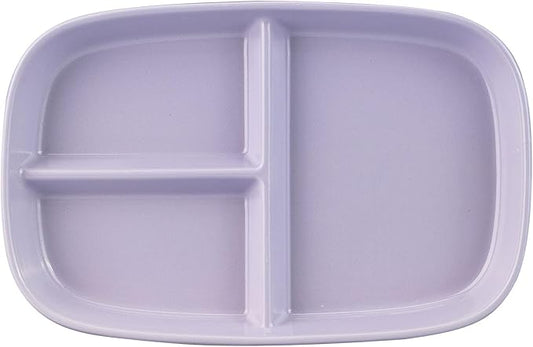 Portion Control Plate for Weight Loss, Ceramic Divided Plates with 3 Compartments for Adults and Kids, Dishwasher and Microwave Safe (Purple)
