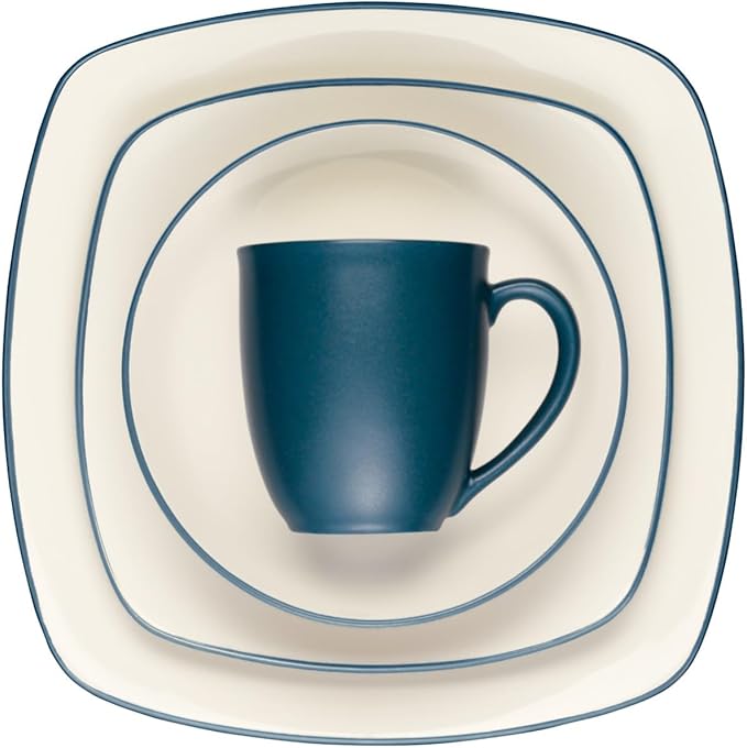 Noritake Colorwave Blue 4-Piece Square Place Setting, Service for 1