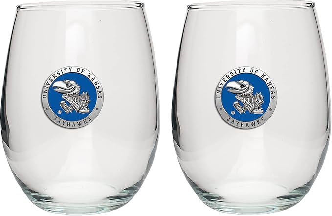 Heritage Pewter Kansas Stemless Glass Goblets – Set of 2 | 15 OZ Goblet Wine Glasses | Expertly Crafted Pewter Glass