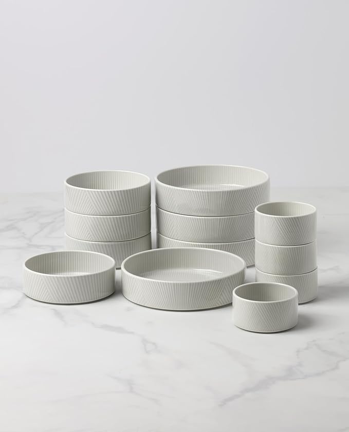 Lenox 898017 Modulus 12-Piece Bowl Set, Vapor