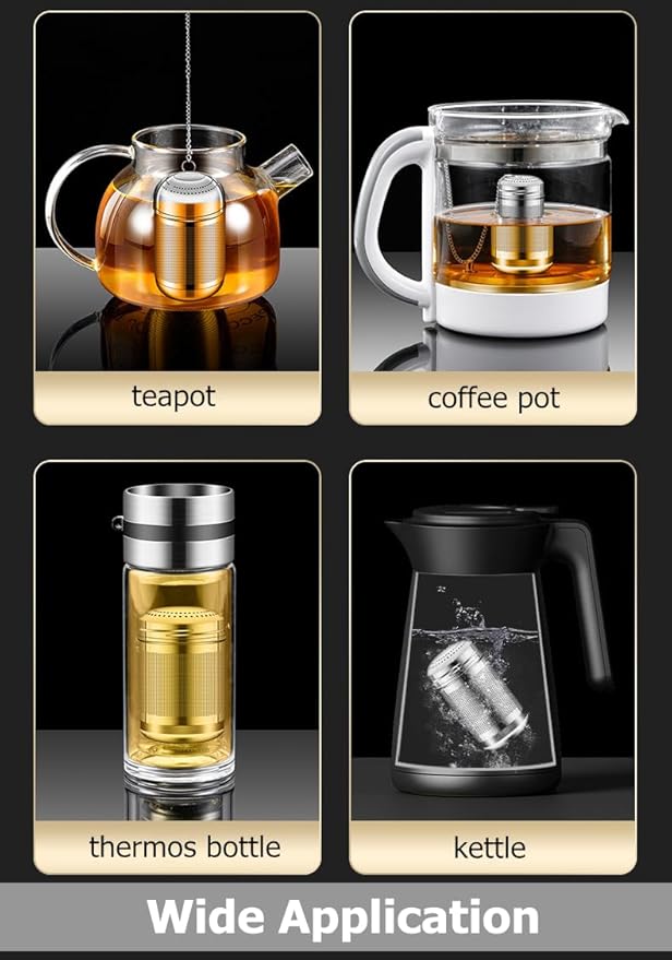 Tea Infuser For Loose Leaf Tea Drinkers, Extra Fine Mesh Tea Strainers 316 Stainless Steel, Tea Steeper, Tea Filter, Tea Diffuser For Rooibos/Black Tea/Herbs/Spices By Iruerti KTAD, 1.5*1.5*3.15'' (S)