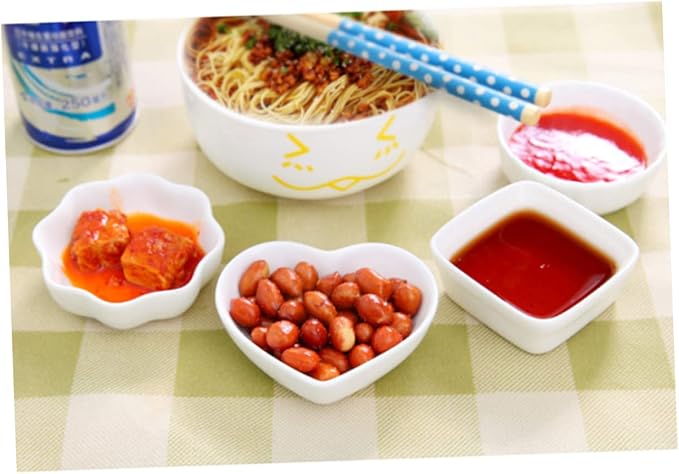 2pcs Square Condiment Dishes Ceramic Plate Dipping Sauce Bowls for Seasoning Appetizers Desserts