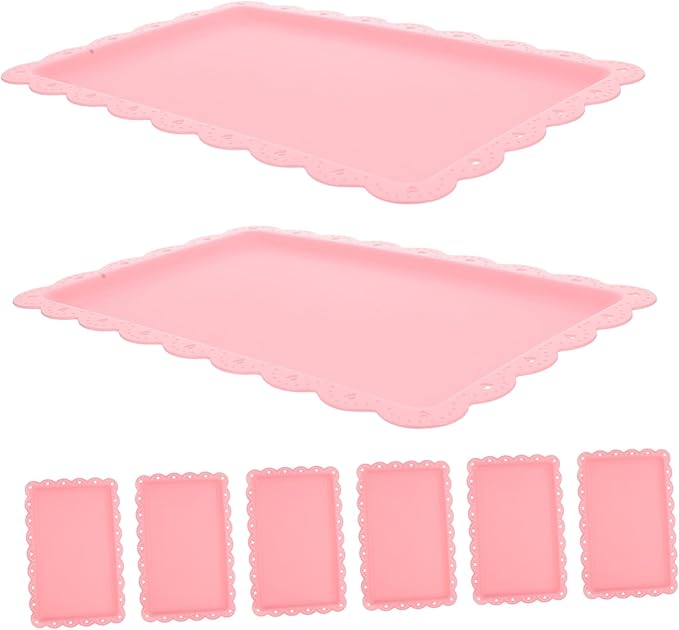 Cabilock 8pcs Rectangular Serving Trays Food Platter for Snacks Fruits Cake Candy Party Decorative Trays