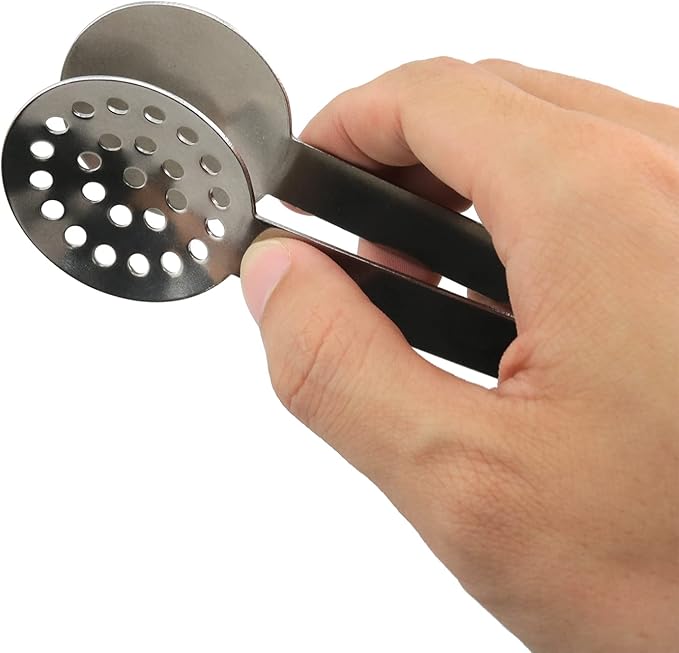 Teabag Squeezer 2PCS Stainless Steel Tea Bag Tongs Strainer Round Teabag Holder Gadget