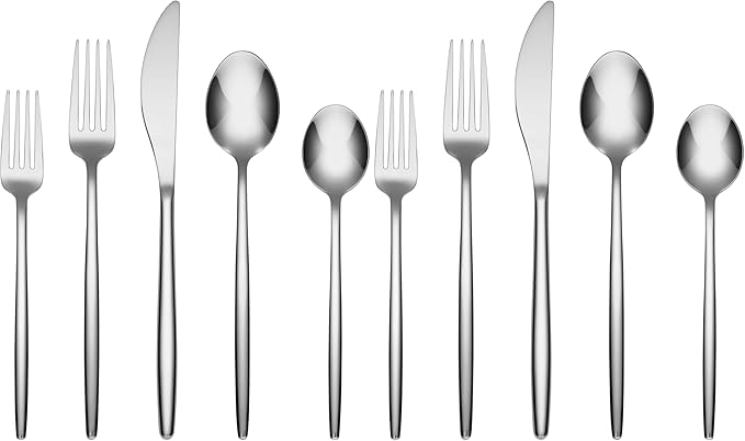 Cambridge Zalika Mirror Piece Flatware Set, 20 Count, No Color (Pack of 2)