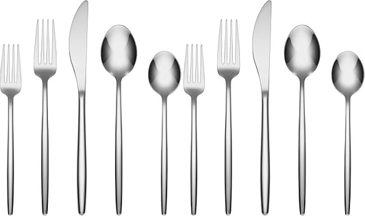 Cambridge Zalika Mirror Piece Flatware Set, 20 Count, No Color (Pack of 2)
