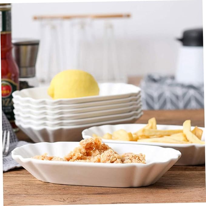 SECFOU 2pcs Creative Ceramic Appetizer Plates for Snacks Dips and Desserts for Parties Home Use and Gatherings Snack Bowls Unique Design