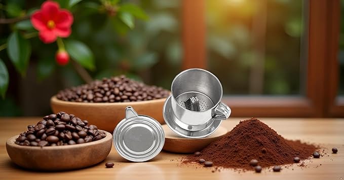 1 Set Vietnamese Coffee Filter Stainless Steel Coffee Pot Drip Infuse Cup Brewing Teapot No Need Paper Drip Coffee Pot Machine Filter Attractive processing