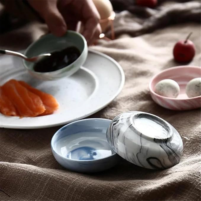 Appetizer Plates Round Sushi Plate Ceramic Soy Sauce Dish for Dips Snack Dishes Sushi Sdauce Dish for Condiment