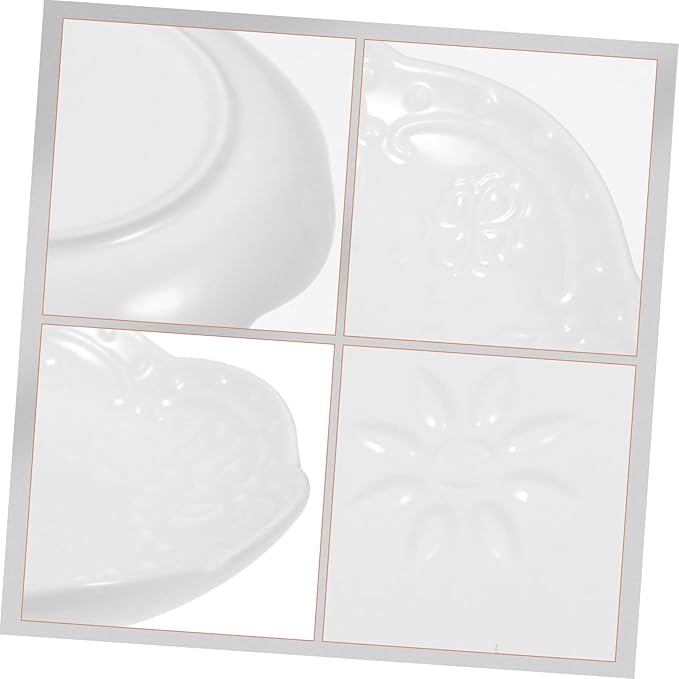2pcs Ceramic Dipping Sauce Dish Multipurpose Seasoning Plates for Appetizers Stain Resistant Stackable Design for Home School Picnic and Travel Use Elegant Floral Pattern