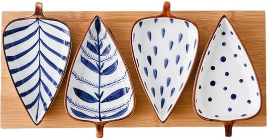 Appetizers Plates Ceramic Material Leaf Shape Design Snack Candy Saucers Bowls Sauce Dishes Kitchen Sushi Soy Sauce Dishes