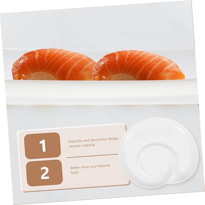PRETYZOOM Ceramic Plate Divided for Dumplings Fruit Snacks Decorative Serving Tray Kitchen Plate