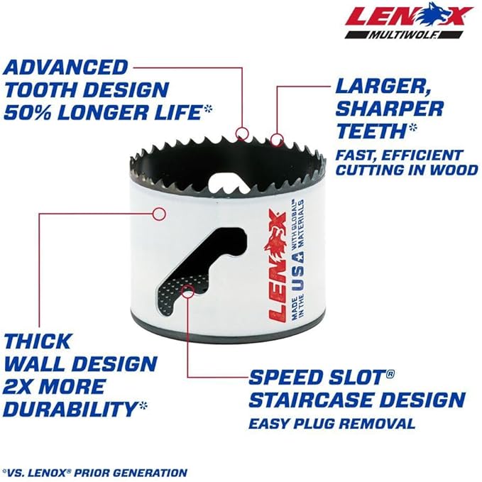 Lenox 2-1/2 Inch Speed Slot Bi-Metal Hole Saw