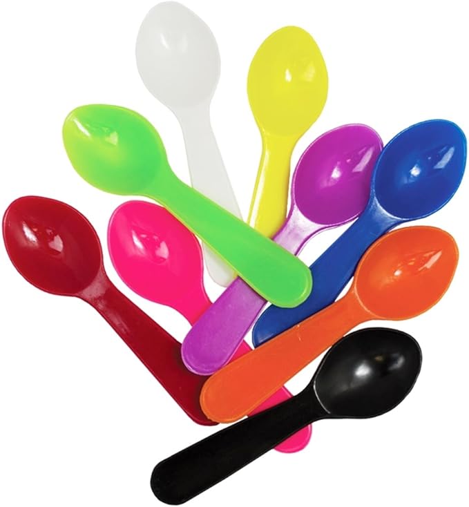 3000-Count Mini Disposable Tasting Spoons Clear | 3 Inch Plastic Sampling & Taster Spoons for Food, Ice Cream, Spices | Frozen Dessert Supplies