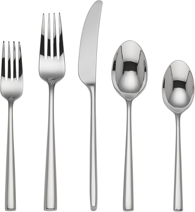 Kate Spade New York Malmo 5-Piece Flatware Set, 0.9 LB, Stainless Steel