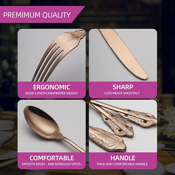 40-piece Silverware Set, Stainless Steel Cooking Flatware Serving Set, Flatware Cutlery Set For Home Kitchen Restaurant Hotel, Tableware Set Service for 8, Dishwasher Safe