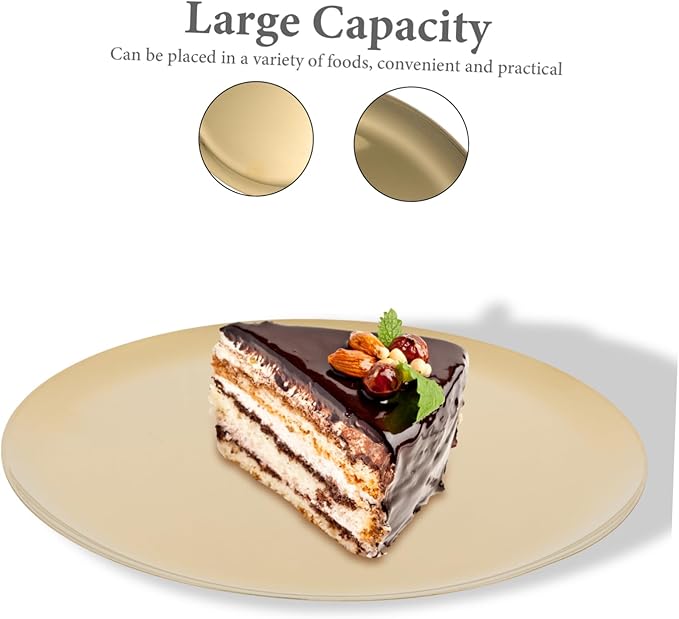 Cabilock Stainless Steel Round Tray Versatile Serving Plate for Snacks Dinner Fruit Meat Easy Clean Elegant