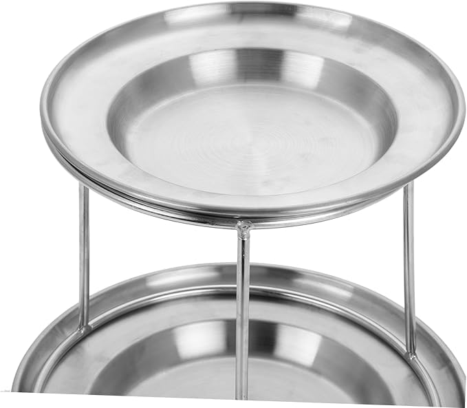 Generic Stainless Steel Seafood Tray Set Cupcake Holder Party Seafood Stand Dessert Holder Appetizer Serving Tray Party Serving Tray Cake Display Stand Silver
