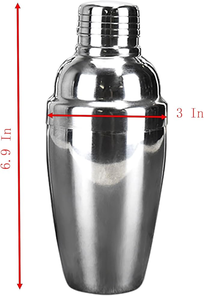 11.8 Oz Cocktail Shaker, 6.9 In x 3 In Stainless Steel Drink Shaker with Built-In Strainer for Bar Mixed Tools (11.8 oz)
