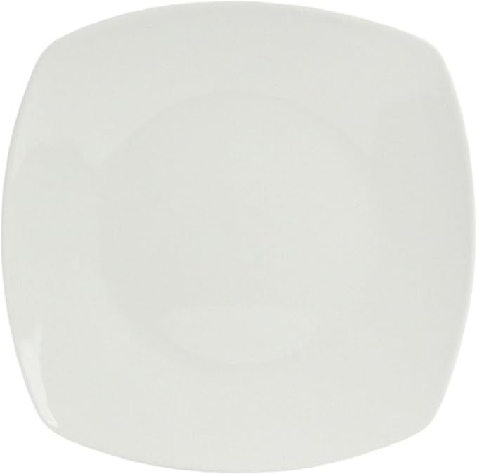 10 Strawberry Street Simply Square 16 Piece Dinnerware Set, Porcelain, White