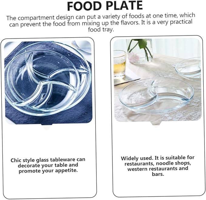 NOLITOY Plates Lunchable Container Fruit Salad Plate Serving Tray Modern Kitchen Glass Tableware