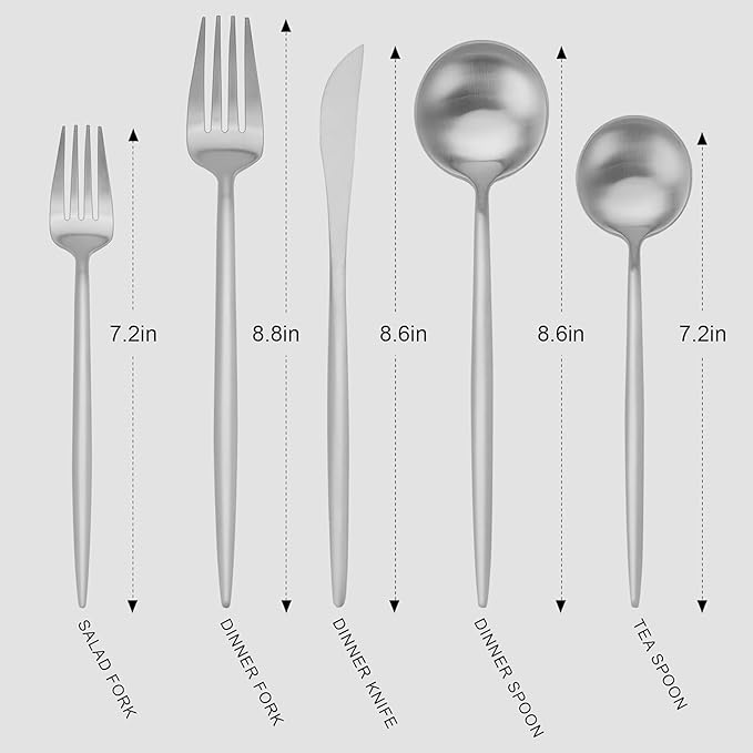 Silverware Set, Vanys 30 Piece Stainless Steel Cutlery Flatware Set, Kitchen Utensil Sets for 6, Tableware With Knife Spoons And Forks Set, Satin Finished Polished