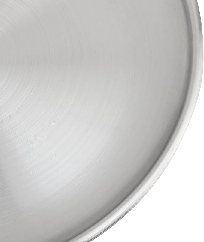 Antrader Metal Serving Tray,Stainless Steel Round Tray Circular Metal Platter for Bathroom/Bedroom/Kitchen,Silver (2Pcs)
