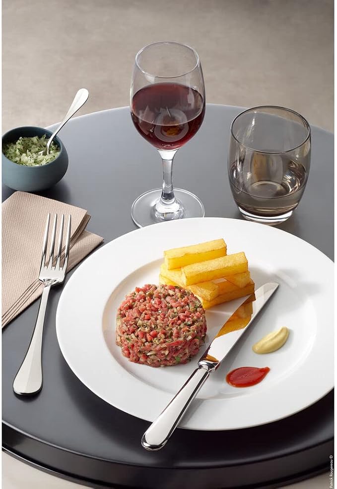 Degrenne Luxury French Cutlery Set - 5 Piece Silverware Set, Includes Forks, Spoons & Knife, Stainless Steel Flatware, Dishwasher Safe, Made in France - Blois Collection