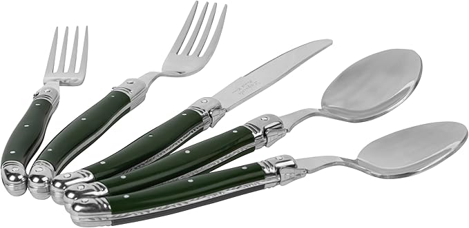 French Home Laguiole Connoisseur 20-Piece 18/10 Stainless-Steel Douglas Fir Flatware Set