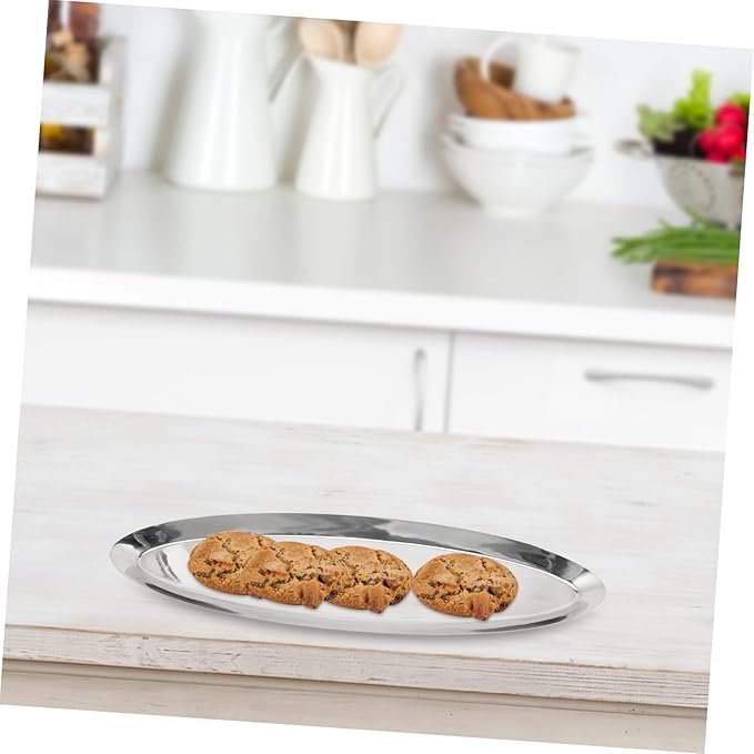Stainless Steel Snack Tray Thicken Storage Dish for Snacks Appetizers and Towels Japanese Style Oval Plate for Home Restaurant Hotel Use