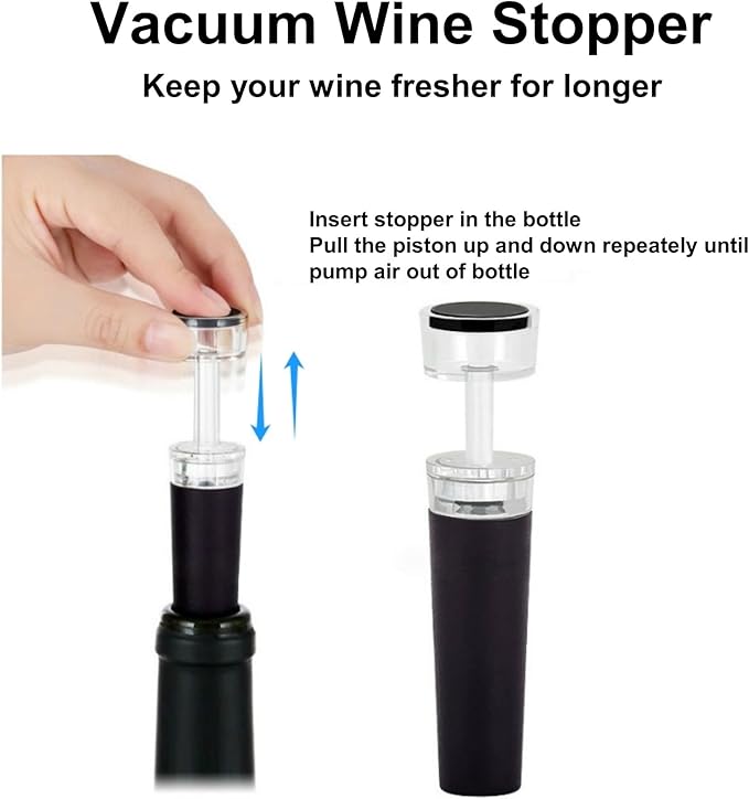 Electric Wine Opener With Base, Rechargeable Bottle Opener With 2-in-1 Aerator & Pourer, Foil Cutter, 2 Stoppers - Accessories Gifts for Wine Lovers