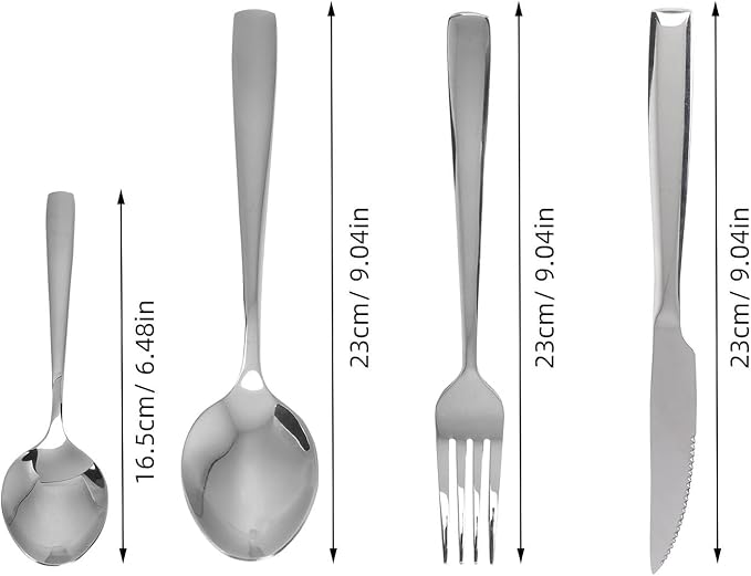 Tofficu Dinner Flatware Set 316 Stainless Steel Utensil Set Silverware Forks and Spoons Silver Dishwasher Safe Tableware for Daily Use and Parties