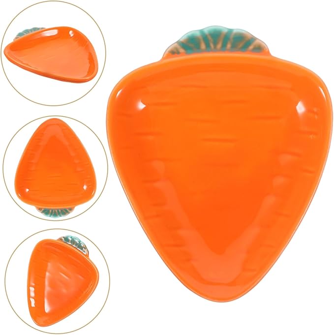Zerodeko Carrot Seasoning Dish Porcelain Appetizer Plate Dipping Bowl Ceramic Sauce Dish