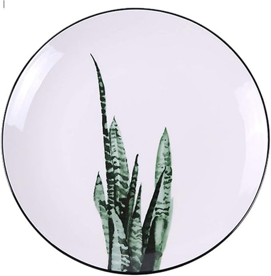 SHINING 8” Green Vegetable Ceramic Plate Creative Fruit Plate Household Steak Plate Plate Set of Ceramic Tableware (Plate F)