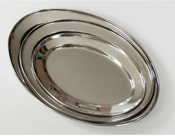 3 Pc. Stainless Steel Oval Serving Set 14 In, 16 In, 18 In