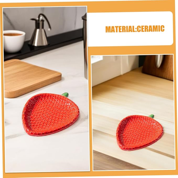 Appetizer Plate: Strawberry Design Ceramic Dessert And Snack Dish - Serving Plate - Strawberry Dish Enhance Dining Experience