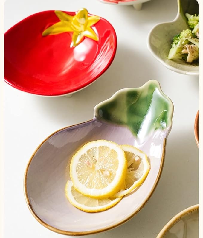 Dipping Sauce Bowls Appetizer Bowls Creative Tomato Ceramic Tableware Dried Fruit Plate Snack Plate Fruit Plate Home Vegetable Plate Snack Plate Candy Plate Ceramic Dip Bowls Dipping Sauce Bowls