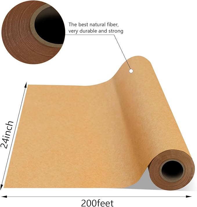 Brown Butcher Paper Roll - 24 Inch X 200 Feet For Cooking, Packing & Smoking
