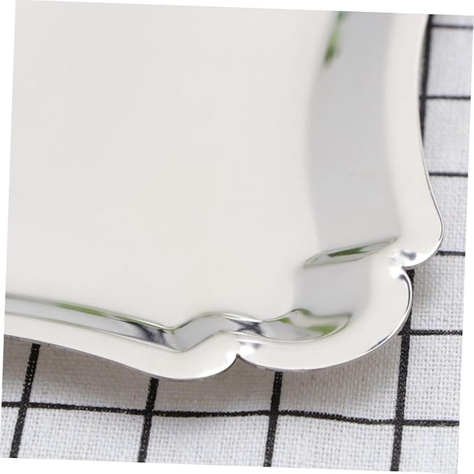Ciieeo 2pcs Snack Trays for Party Large Serving Tray Stainless Steel Dessert Plate