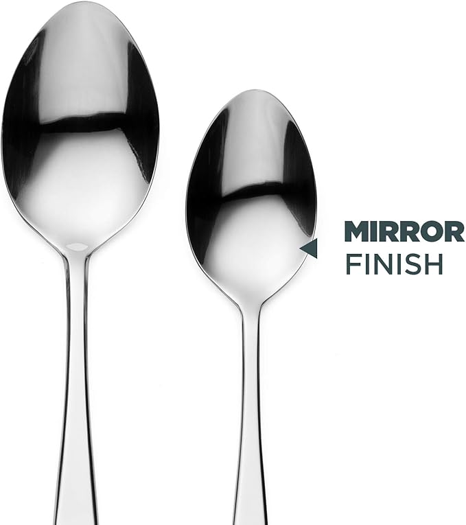 Godinger Silverware Set, Flatware Sets, Mirrored Stainless Steel Cutlery Set, Spoons Forks Knives, 20 Piece Set, Service for 4