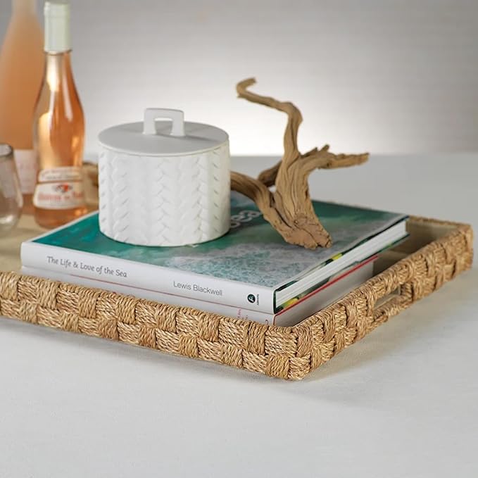 Zodax Abaca Rope Serving Tray | Extra Large 24" x 16"