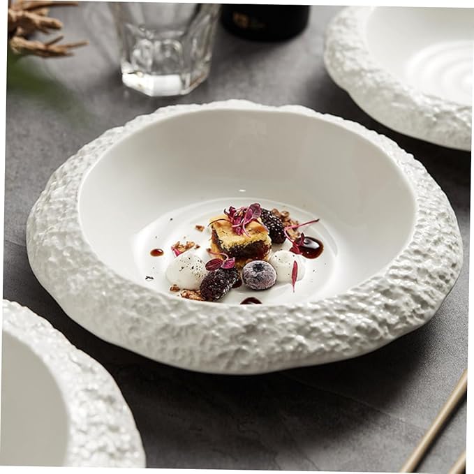 Zerodeko Ceramic Plate Decorative Dish for Salad Steak Appetizers Creative Shaped Dinnerware for Family Restaurant Hotel Use for Parties and Special Occasions