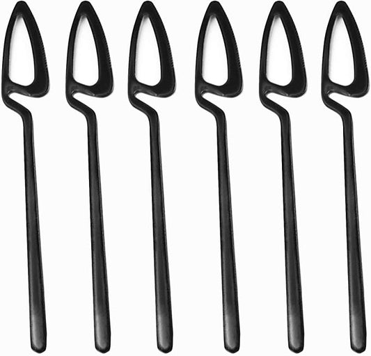 Black Steak Knives Set of 6,304 Stainless Steel Dinner Knife, kitchen Camping Restaurant Knives, Dishwasher Safe