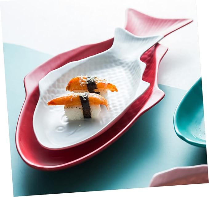 Unique Fish Shape Ceramic Plate Snack Storage for Dinnerware Fish Decor for Home