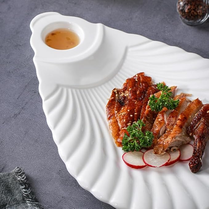 Appetizer Plates White Special-Shaped Ceramic Restaurant Hotel Cold Dish Sushi Fruit Salad Kitchen Snack Plate Tableware Cheap Plates(A)